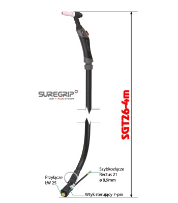 TIG UCHWYT SUREGRIP SGT26 FLEX PKG X 4m MINI JET TIG ORYGINAL (SGT26FX-S1-12-ML-1025-GS4-WS16J7TQ) - www.toolsbook.eu