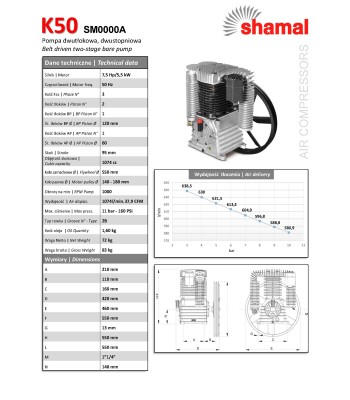 Agregat sprężarkowy SHAMAL K50 7.5 kW (K50) - www.toolsbook.eu