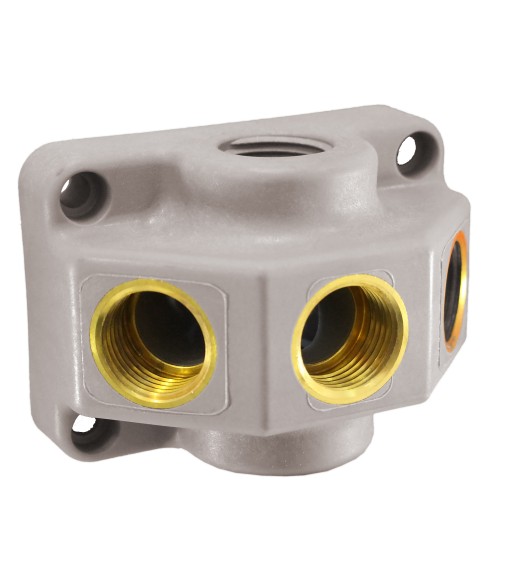 Kostka rozdzielająca V 3 x 1/2" zasilanie 1 x 3/4" (J360/5) - www.toolsbook.eu