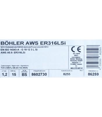Bohler MIG drut spawalniczy 316LSi chromowo-niklowy 1.2X15kg szpula (cena za 1 szpulę) (85520) - www.toolsbook.eu