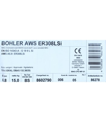 Bohler MIG drut spawalniczy 308LSi chromowo-niklowy 0.8X15kg szpula (cena za 1 szpulę) (85511) - www.toolsbook.eu