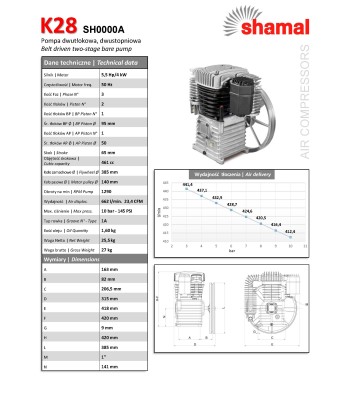 Agregat sprężarkowy SHAMAL K28 4kW (K28) - www.toolsbook.eu