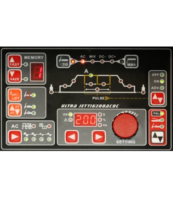 Spawarka inwertorowa ULTRA JET TIG AC/DC 200 IGBT Welder Fantasy+ uchwyt Parker Hot (0511) - www.toolsbook.eu