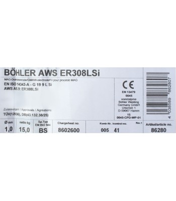 Bohler MIG drut spawalniczy 308LSi chromowo-niklowy 1.0X15kg szpula (cena za 1 szpulę) (85512) - www.toolsbook.eu