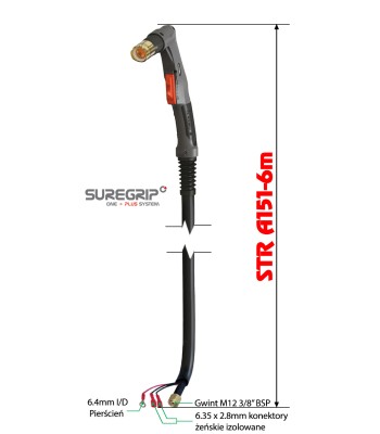 PLAZMA UCHWYT PLAZMOWY PARKER TRF A151 SUREGRIP 6m (STR A151-60-CF9) - www.toolsbook.eu