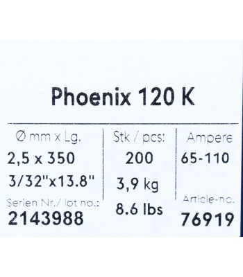 Bohler MMA elektroda spawalnicza zasadowa Phoenix 120K B 2.5x350/3.9paczka/15.6karton (cena za 1 paczkę) (76919) - www.toolsbook