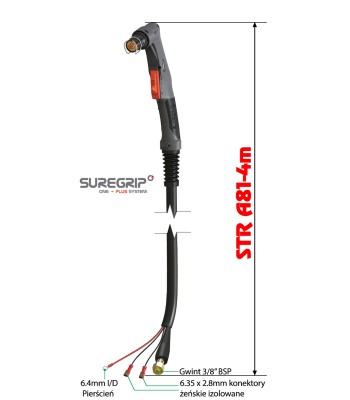 PLAZMA UCHWYT PLAZMOWY PARKER TRF A81 SUREGRIP 4m (STR A81-40-CF9) - www.toolsbook.eu