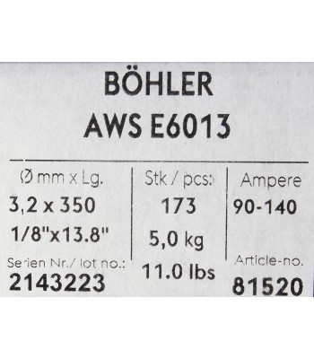 Bohler MMA elektroda spawalnicza rutylowo-celulozowa E6013 RC 3.2x350/5.0paczka/20.0karton (cena za 1 paczkę) (78081520) - www.t