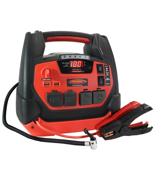 Wielofunkcyjne przenośne urządzenie rozruchowe z kompresorem oraz przetwornicą napięcia FC-1250 HOT (806/F) - www.toolsbook.eu
