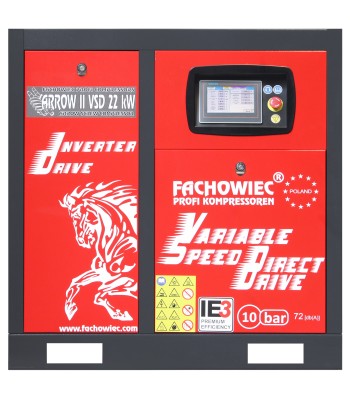 Sprężarka śrubowa Profi Kompressoren ARROW II 22 kW VSD 1160-3000 l/min 10 bar 400V napęd bezpośredni (ARROW22VSD)