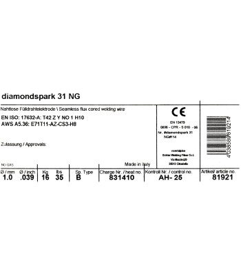 Bohler FCAW (SS) drut spawalniczy rdzeniowy samoos³onowy Ti52 NG 1.0X16kg (cena za szpulê)