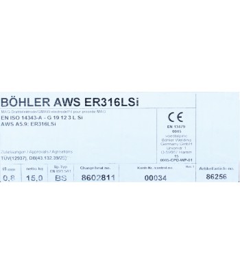 Bohler MIG drut spawalniczy 316LSi chromowo-niklowy 0.8X15kg szpula (cena za 1 szpulę) (85518)