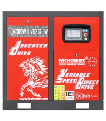 Sprężarka śrubowa Profi Kompressoren ARROW II 37 kW VSD 2040-5600 l/min 10 bar 400V napęd bezpośredni (ARROW37VSD)