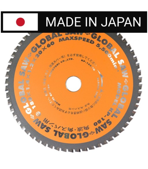 Piła tarczowa do cięcia cienkiej stali GLOBAL SAW 180 x 1.4/1.2 x 20mm / 60z CERMET JAPAN