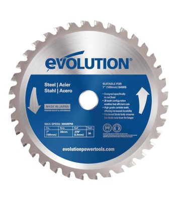 Piła widiowa TCT do cięcia stali Evolution 180mm / 36z do pilarek