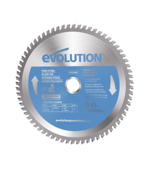 Piła widiowa Evolution TCT do cięcia cienkiej stali 185mm / 68z do pił ukośnych