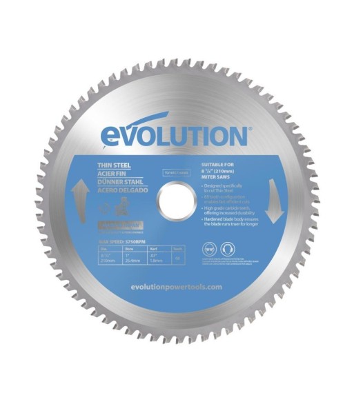 Piła widiowa Evolution TCT do cięcia cienkiej stali 210mm / 68z do pił ukośnych