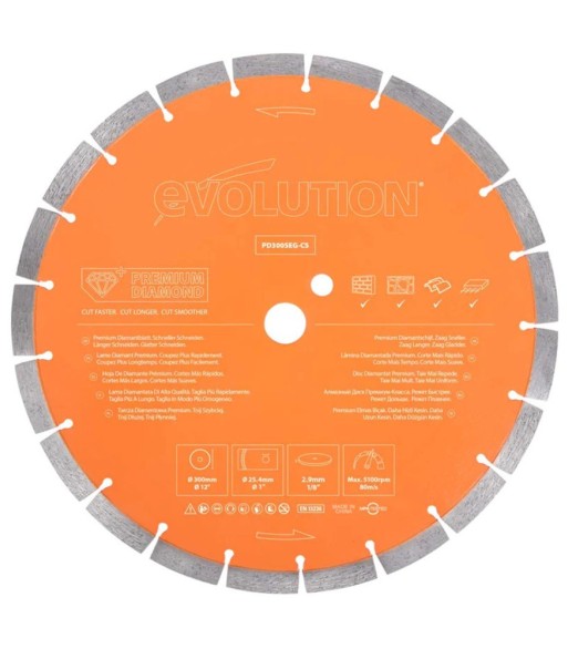 Tarcza diamentowa segmentowa Evolution PD300SEG-CS 300mm PREMIUM