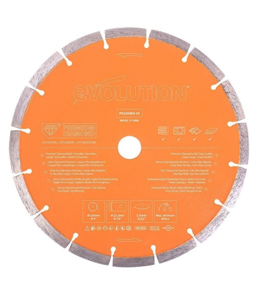Tarcza diamentowa segmentowa Evolution PD230SEG-CS 230mm PREMIUM