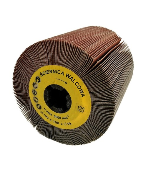 Ściernica walcowa listkowa  z płótna 100x100x19mm Satyniarka