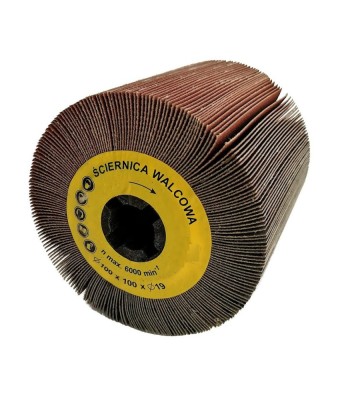 Ściernica walcowa listkowa  z płótna 100x100x19mm Satyniarka