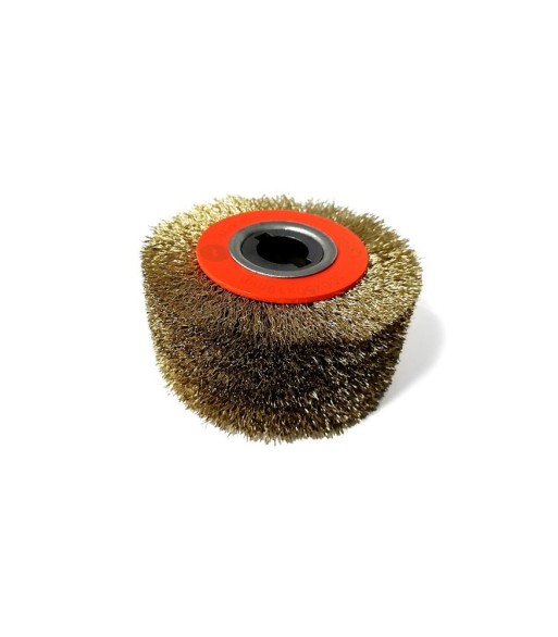 Szczotka druciana do postarzania drewna 100x48x19mm z drutu mosiądzowanego falowanego